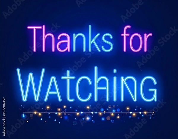 Obraz Thanks for Watching Blue Neon Sign