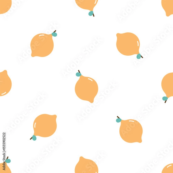 Fototapeta Seamless pattern with lemon. For card, posters, banners, books, printing on the pack, clothes, fabric, wallpaper, textile or dishes