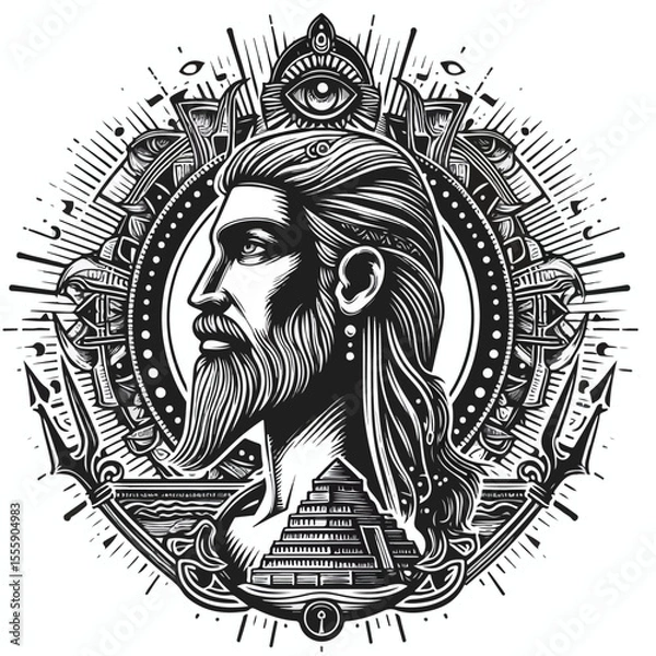Fototapeta vector image of an ancient human on a white background