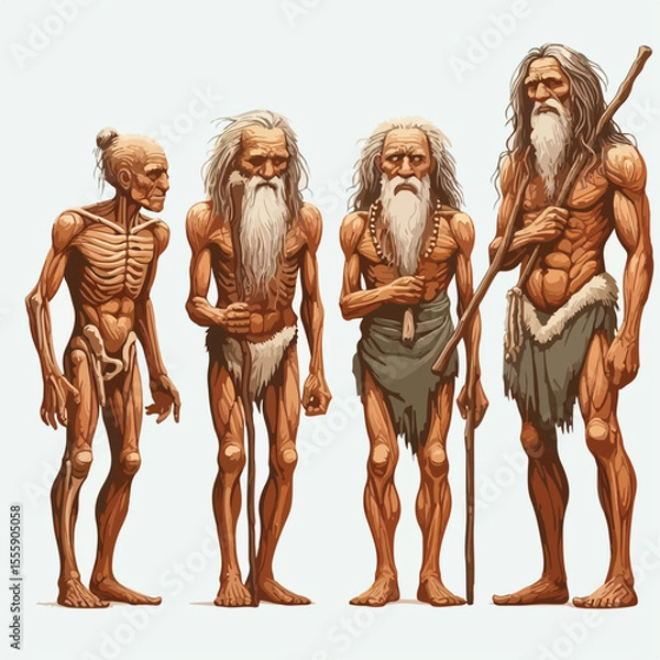 Fototapeta vector image of an ancient human on a white background
