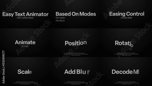 Obraz Text Animator | Custom Easing Effects with Easy Controls for Unique Title Animations