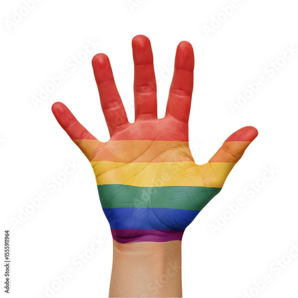 Fototapeta Rainbow Hand: LGBTQ+ Pride Symbol & Inclusivity