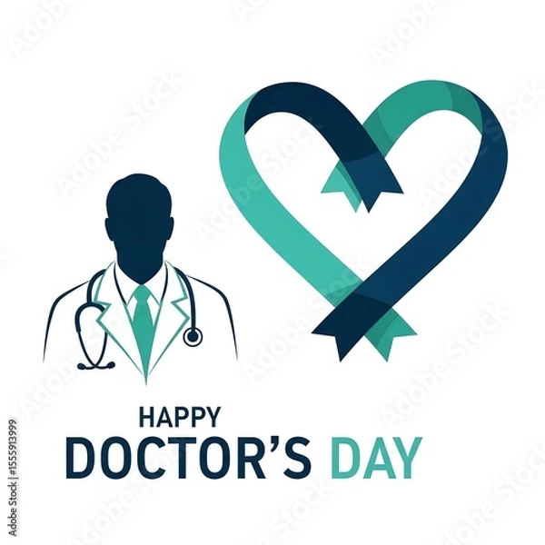Fototapeta Celebrating Healthcare Heroes A Symbolic Doctor's Day Tribute with Heart and Appreciation for Medical Professionals and Their Dedication