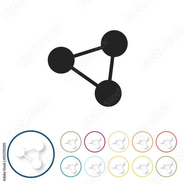 Obraz Bunte 3D Buttons - Netzwerk