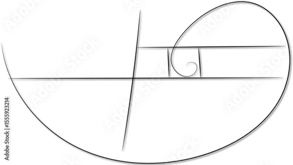 Fototapeta Golden ratio minimal, Fibonacci spiral
