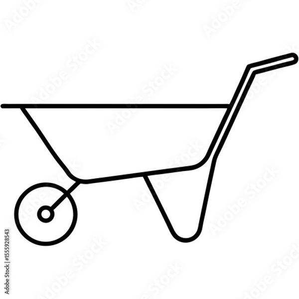 Obraz wheelbarrow on white background