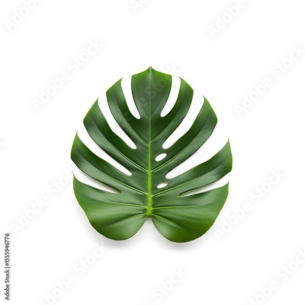 Fototapeta Tropical leaf isolated background design element