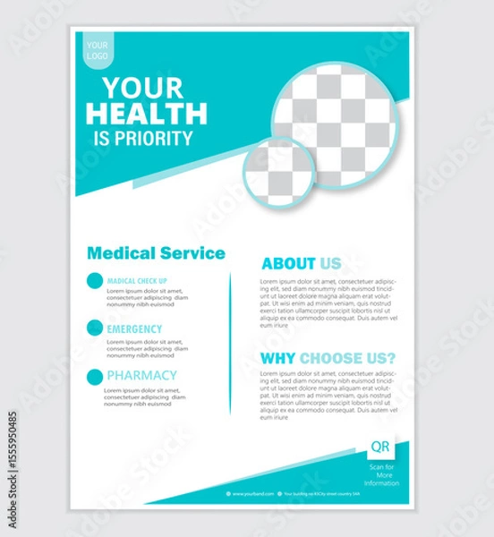 Obraz Medical  flyer mockup design creative & modern layout template.