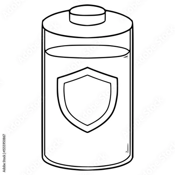 Obraz battery protection icon illustration hand drawn outline vector	
