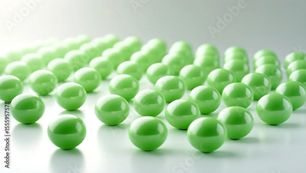 Obraz Abstract Pattern of Shiny Green Spheres
