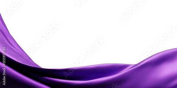 Fototapeta Luxury violet fabric on white backgrouns with copy space 3D render