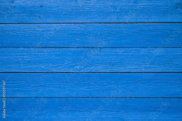 Obraz Blue painted wooden planks background texture.