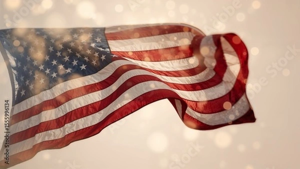 Fototapeta Waving American Flag with Effect