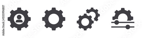 Fototapeta Setting icons set. Solid web icons. Vector illustration