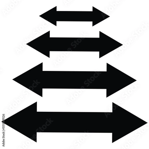 Fototapeta Dual arrow. long double-ended arrow. Vector illustration.