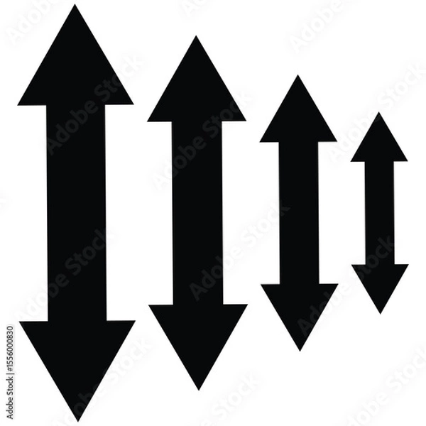 Fototapeta Dual arrow. long double-ended arrow. Vector illustration.