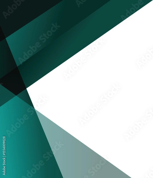 Obraz Minimal emerald green abstract geometric border with transparent background vector illustration