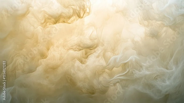 Fototapeta A mesmerizing view of abstract smoke and fog with a blend of white and beige colors creating depth