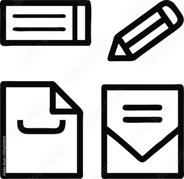 Obraz Erasers, envelopes, expandable files icon