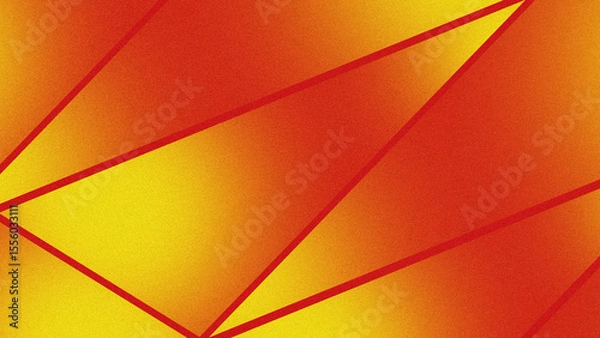 Fototapeta Abstract background with triangular geometric patterns, shades of yellow, orange and red, creating a dynamic effect.