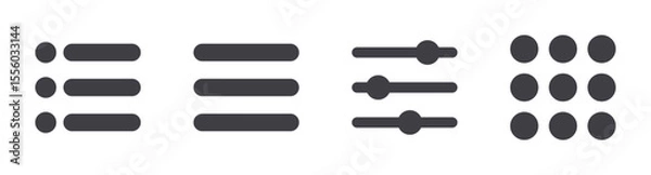 Fototapeta Hamburger menu icons set. Solie web icons. Vector illustration