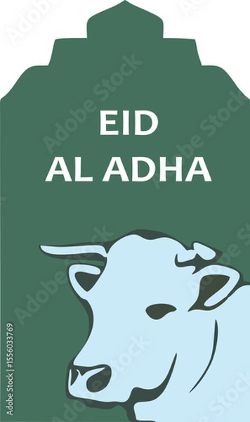 Fototapeta Illustration of Eid al-Fitr and Eid al-Adha icons, various sacrificial animals with transparent backgrounds as per design needs