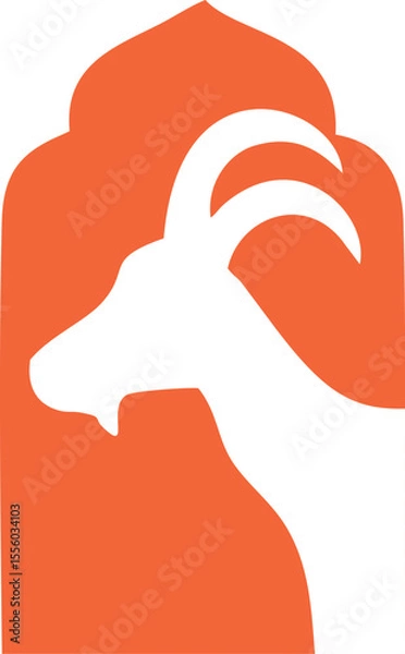 Fototapeta Illustration of Eid al-Fitr and Eid al-Adha icons, various sacrificial animals with transparent backgrounds as per design needs