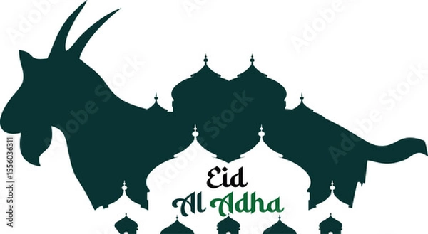 Fototapeta Illustration of Eid al-Fitr and Eid al-Adha icons, various sacrificial animals with transparent backgrounds as per design needs