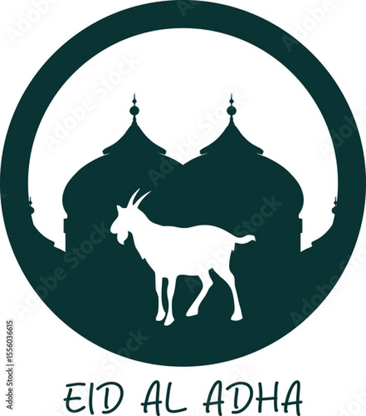 Fototapeta Illustration of Eid al-Fitr and Eid al-Adha icons, various sacrificial animals with transparent backgrounds as per design needs
