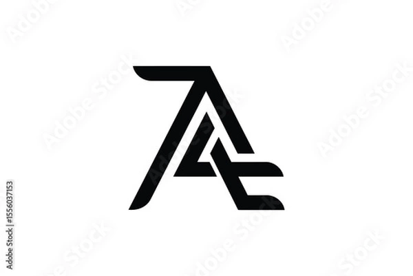 Fototapeta A black and white logo featuring the letters a and e in a stylized way