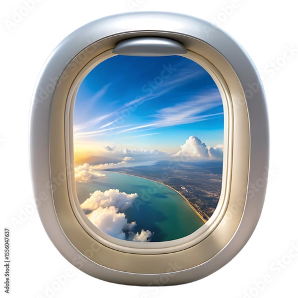 Fototapeta view from airplane window