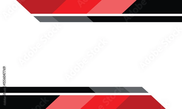 Obraz Modern geometric background with dynamic red, black, and gray angled shapes. Ideal for presentations, flyers, or web banners with a sleek and professional appearance.