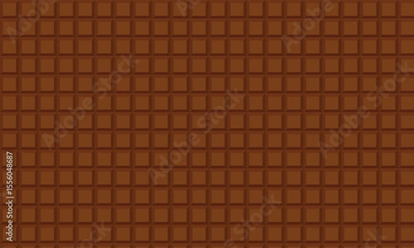 Obraz Seamless chocolate bar texture with square patterns in rich brown tones, ideal for backgrounds, packaging, food design, or dessert-themed visuals with a sweet and appetizing feel.