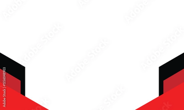 Obraz Minimal geometric background with bold red and black angled corner accents. Perfect for business templates, presentations, and modern digital designs needing space for text or content.
