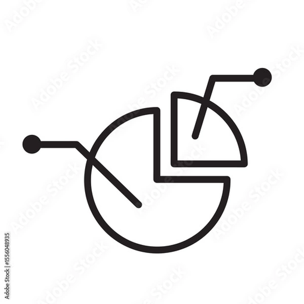 Fototapeta diagram analysis icon with outline style and black color