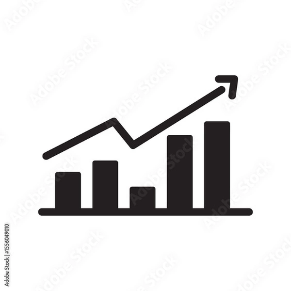 Fototapeta icon chart analisis up with outline style black color