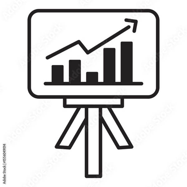 Fototapeta icon chart analisis up with outline style black color
