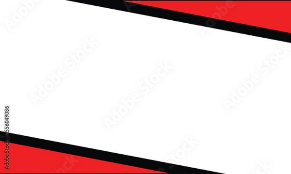 Obraz Modern red and black geometric border background with a white central space. Ideal for banners, presentations, ads, or flyers with a bold, minimal, and professional aesthetic.