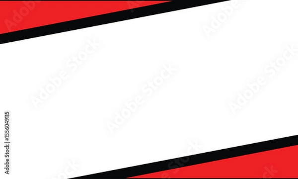 Obraz Modern red and black geometric border background with a white central space. Ideal for banners, presentations, ads, or flyers with a bold, minimal, and professional aesthetic.