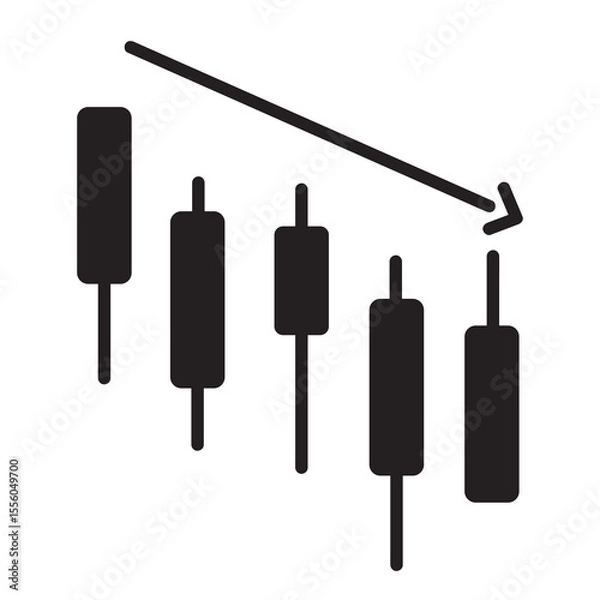 Fototapeta crypto trading analysis icon with up condition with outline style black color