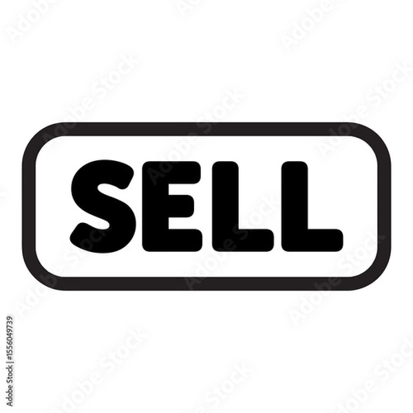 Fototapeta icon sell button with outline style black color