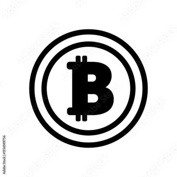 Fototapeta icon bitcooin with outline style black color