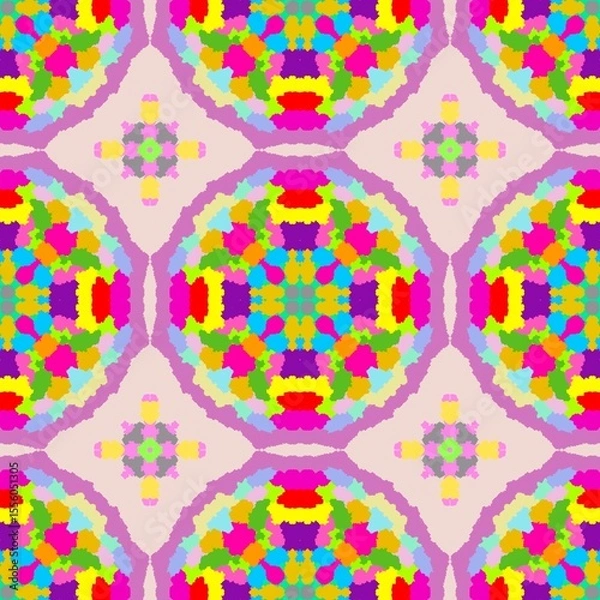 Fototapeta Vibrant Mandala Pattern Colorful Geometric Design