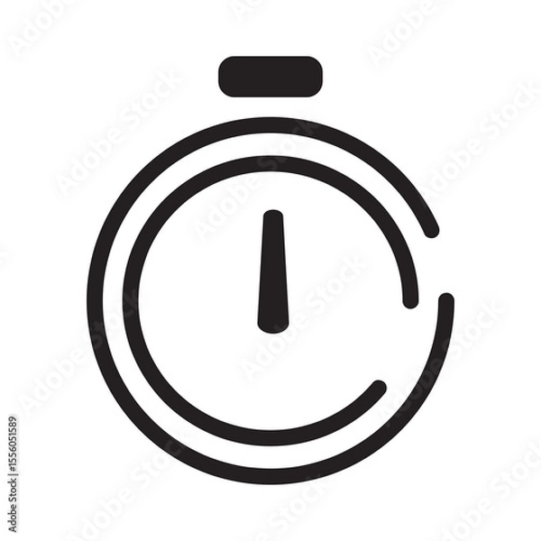 Fototapeta o'clock icon with outline style and black color