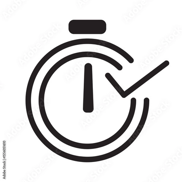 Fototapeta o'clock checklist icon with outline style and black color