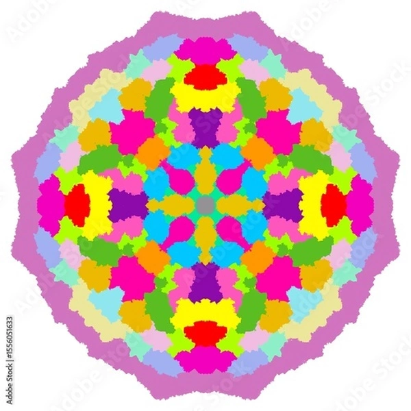 Fototapeta Vibrant Mandala Colorful Symmetrical Pattern Design
