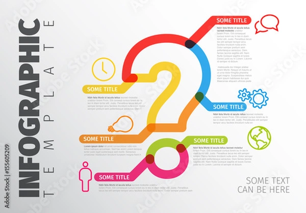 Fototapeta Colorful Question Mark Infographic Layout