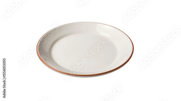 Fototapeta Photo of single empty plate isolated on transparent background