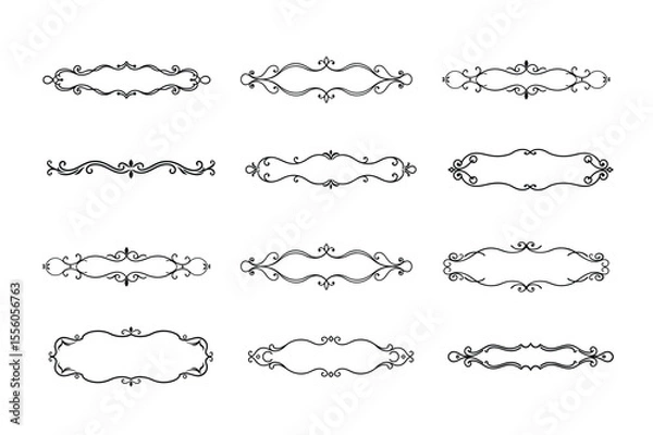 Fototapeta Ornate Decorative Frames And Borders Vector Set For Creative Projects Vector Illustration