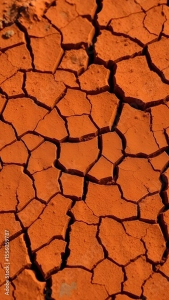 Fototapeta Hyperrealistic Macro Cracked Earth Texture Close-Up Warm Tones